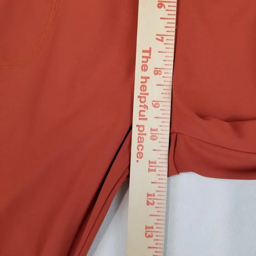 Zyia Active Pants Womens XL Orange Rust Joggers Zip Ankles Stretch